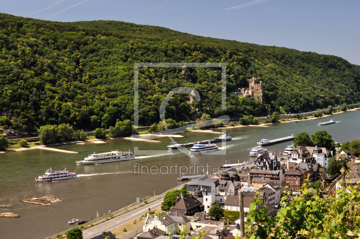 Bild-Nr.: 10108542 Rhein bei Assmannshausen mit Burg Rheinstein erstellt von Erhard Hess