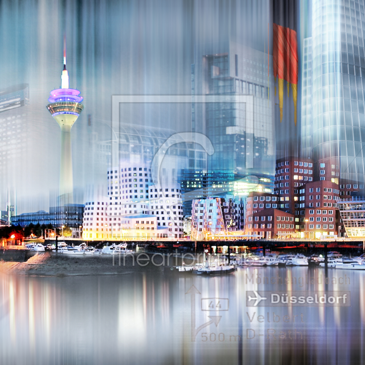 Bild-Nr.: 10568652 Düsseldorf Skyline Abstrakte Collage erstellt von Galerie-Fotoeffekt
