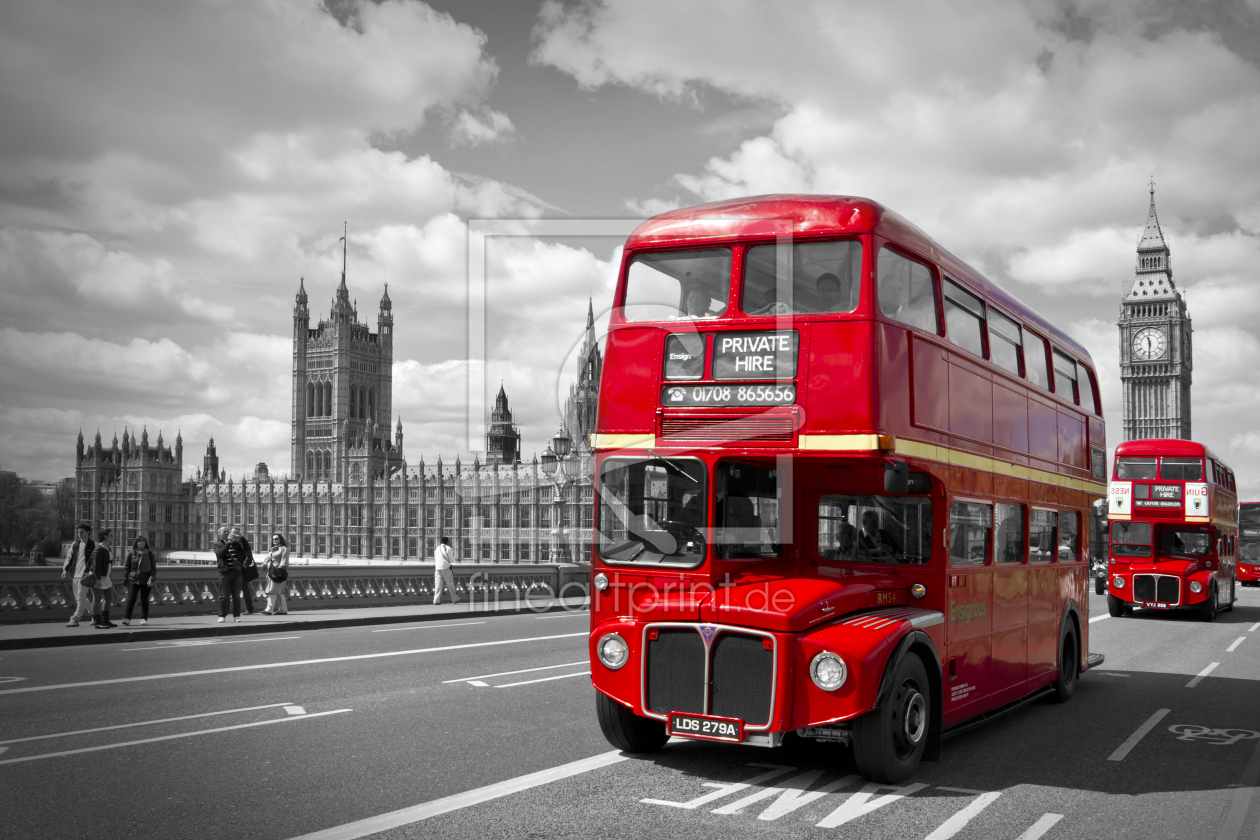 Bild-Nr.: 10938929 LONDON Red Buses on Westminster Bridge erstellt von Melanie Viola