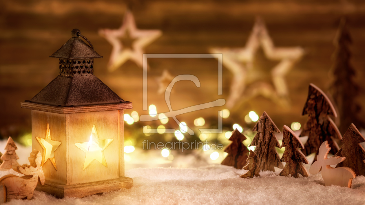 Bild-Nr.: 12141446 Weihnachtliche Szene aus Holz im Laternenlicht erstellt von Smileus