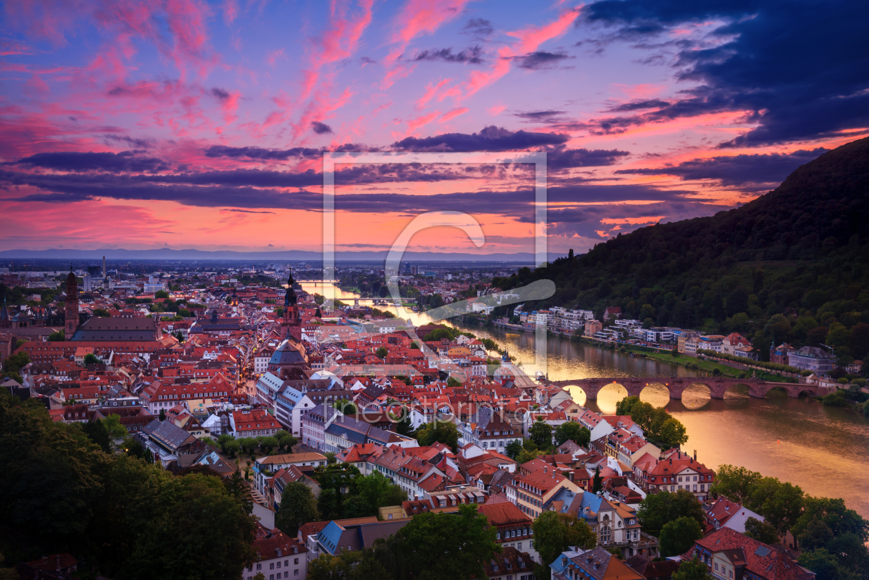 Bild-Nr.: 12227520 Bunte Abenddämmerung über Heidelberg erstellt von Smileus