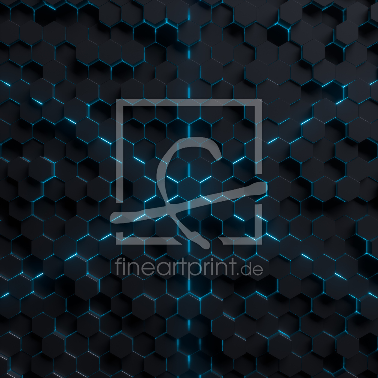 Bild-Nr.: 12228074 Hexagon-Landschaft mit blauem Licht erstellt von dresdner