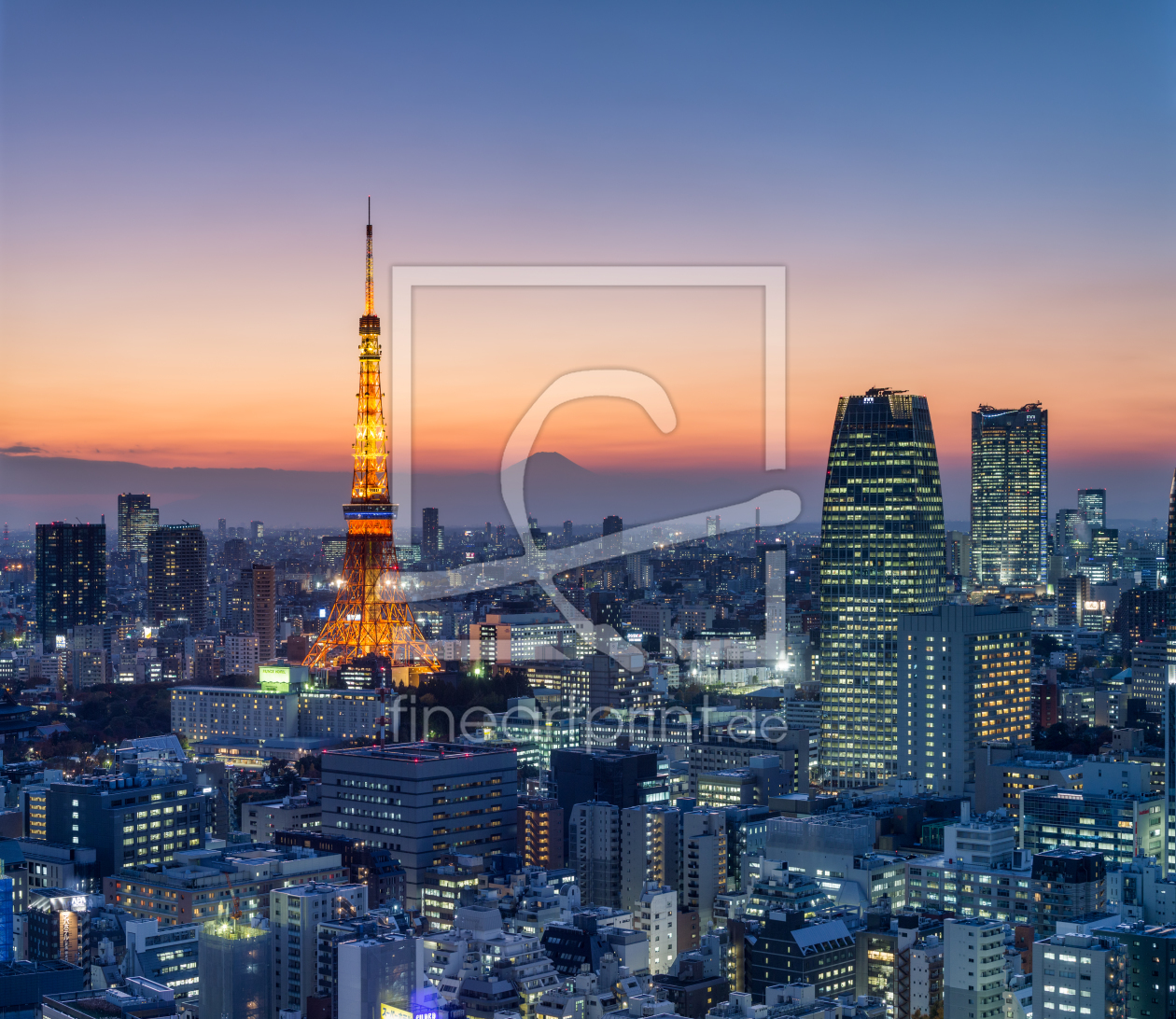 Bild-Nr.: 12230072 Tokyo Tower und Berg Fuji am Abend erstellt von eyetronic