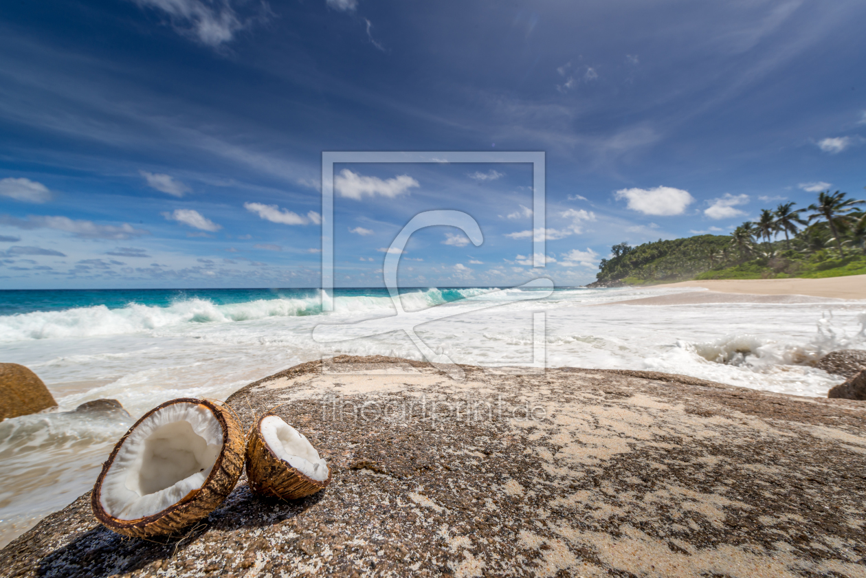 Bild-Nr.: 12290764 Strand mit Palmen auf den Seychellen im Ozean erstellt von FotoPictures
