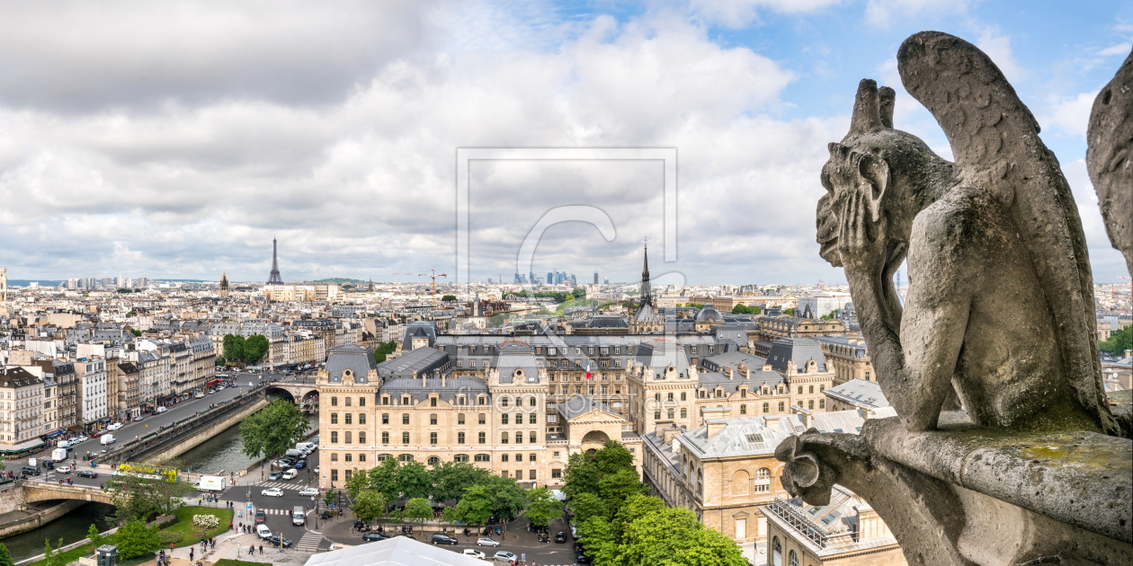 Bild-Nr.: 12353797 Gargoyle Statue und Skyline von Paris erstellt von eyetronic