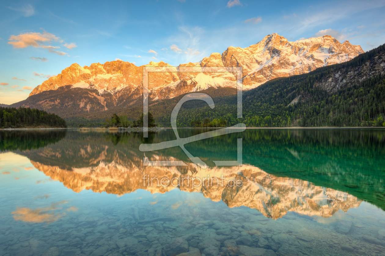 Bild-Nr.: 12374576 Alpenglühen am Eibsee erstellt von Michael Valjak