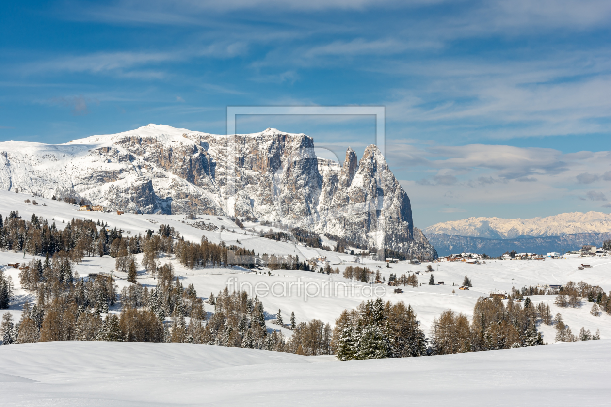 Bild-Nr.: 12377910 Blick zum Schlern auf der Seiser Alm im Winter erstellt von Michael Valjak