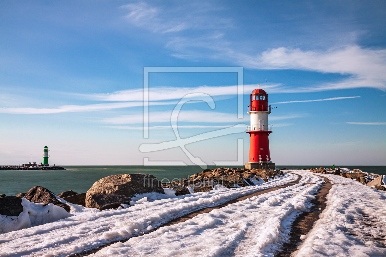 Bild-Nr.: 12383352 Mole an der Ostseeküste in Warnemünde im Winter erstellt von Rico Ködder