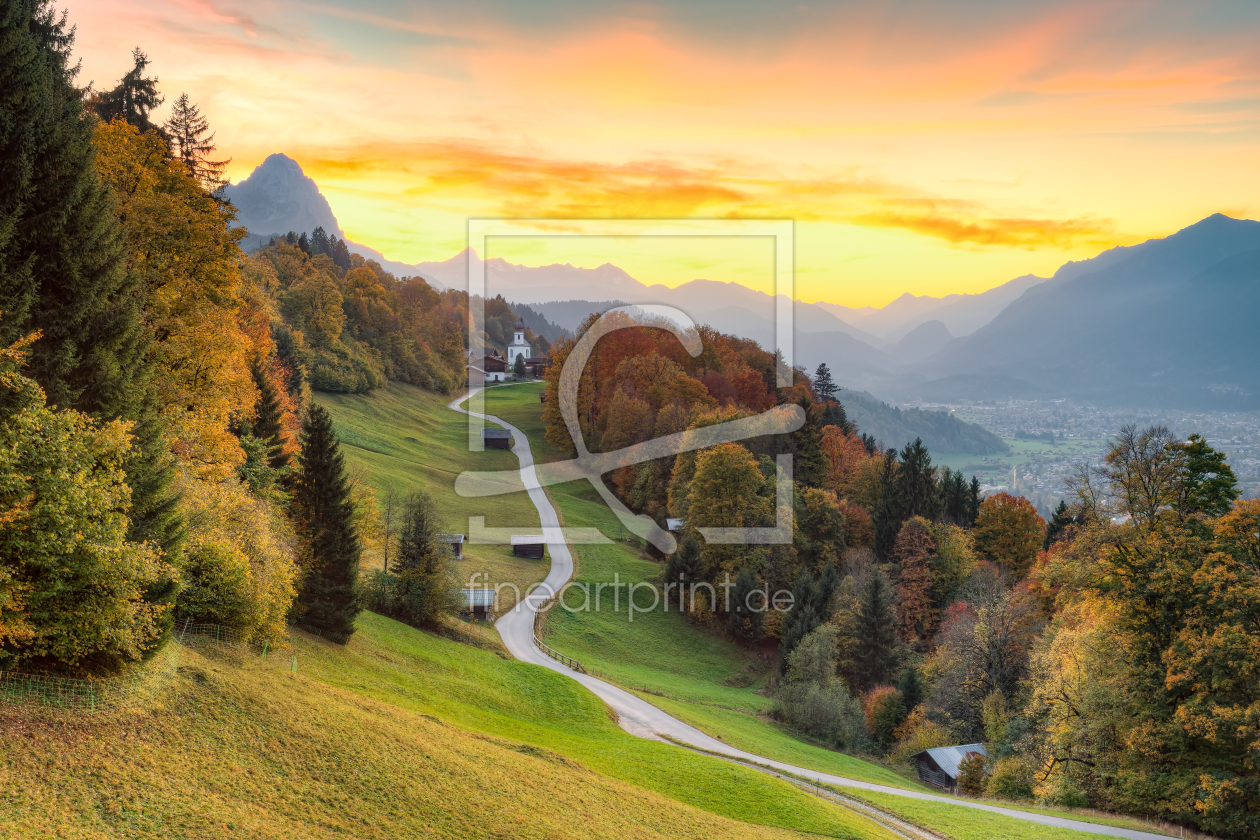 Bild-Nr.: 12390081 Wamberg bei Garmisch-Partenkirchen im Herbst erstellt von Michael Valjak