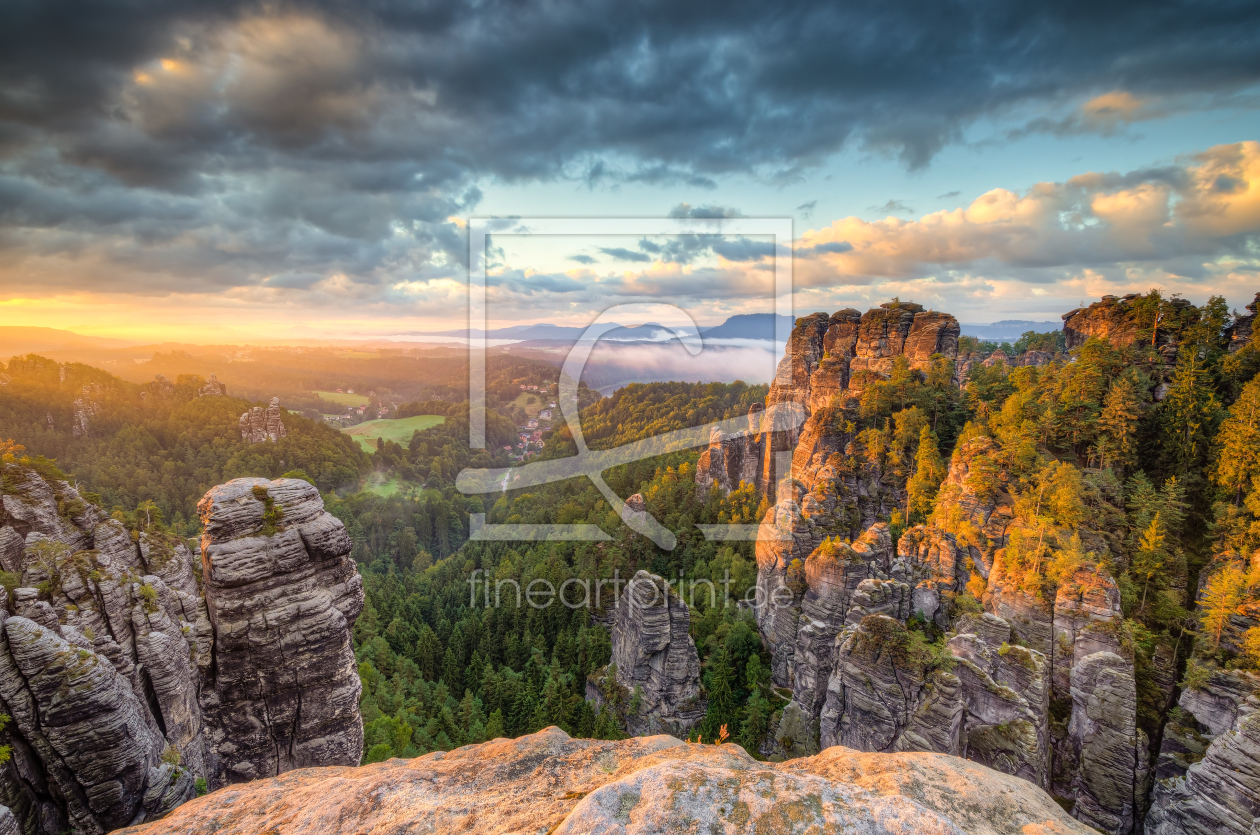 Bild-Nr.: 12392050 Sonnenaufgang im Elbsandsteingebirge erstellt von Michael Valjak
