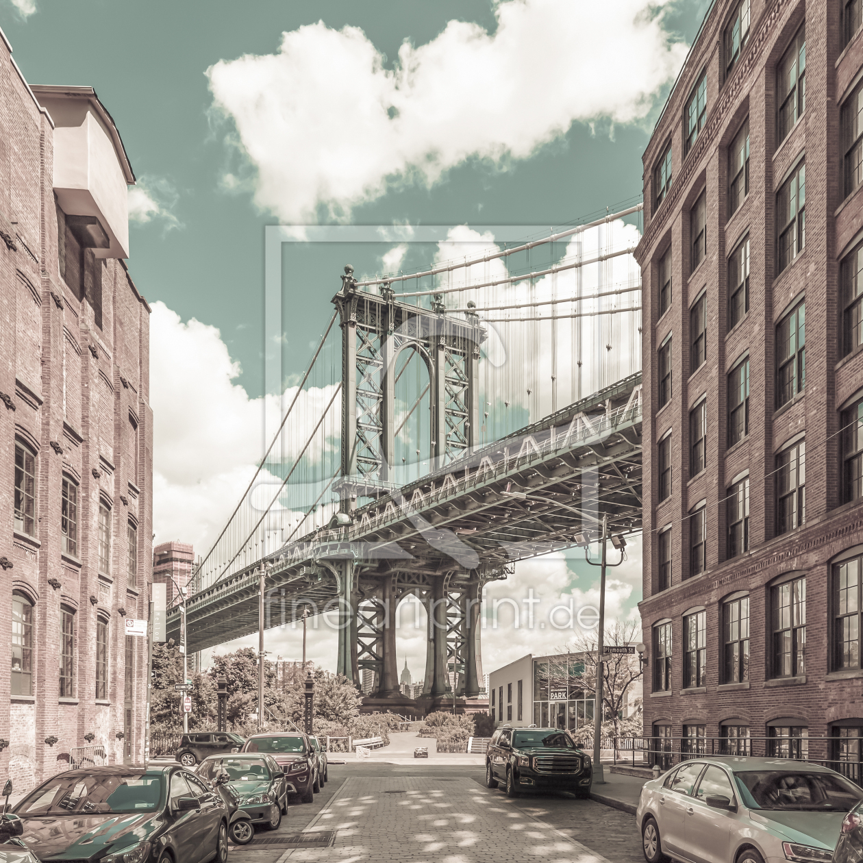 Bild-Nr.: 12433908 NYC Manhattan Bridge - urbaner Vintage-Stil erstellt von Melanie Viola