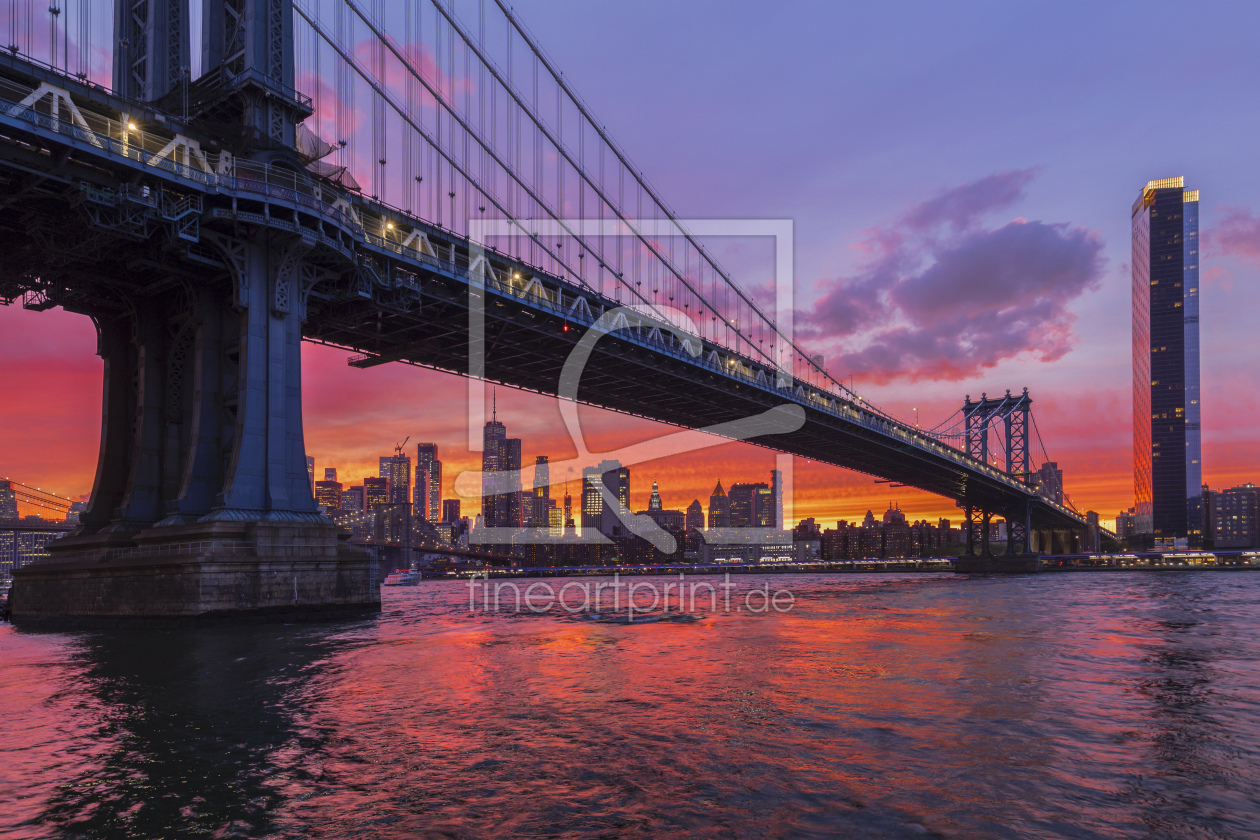 Bild-Nr.: 12453874 Skyline von Manhattan bei Sonnenuntergang erstellt von KundenNr-360966