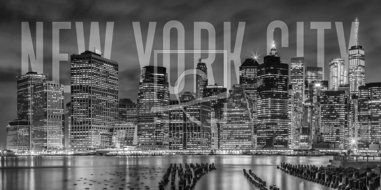 Bild-Nr.: 12476116 NEW YORK CITY Skyline - Panorama Monochrom erstellt von Melanie Viola