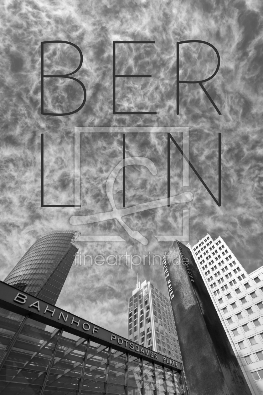 Bild-Nr.: 12497603 BERLIN Potsdamer Platz - Text und Skyline erstellt von Melanie Viola
