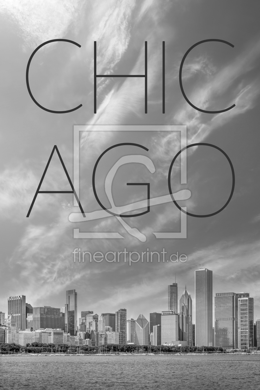 Bild-Nr.: 12501581 CHICAGO Skyline und Text erstellt von Melanie Viola