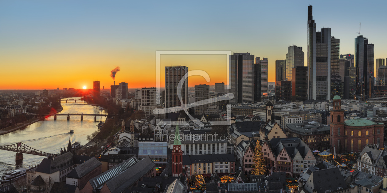 Bild-Nr.: 12545456 Skyline von Frankfurt bei Sonnenuntergang erstellt von KundenNr-360966