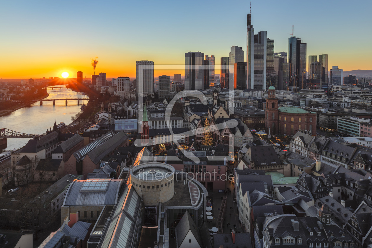 Bild-Nr.: 12545458  Skyline von Frankfurt bei Sonnenuntergang erstellt von KundenNr-360966