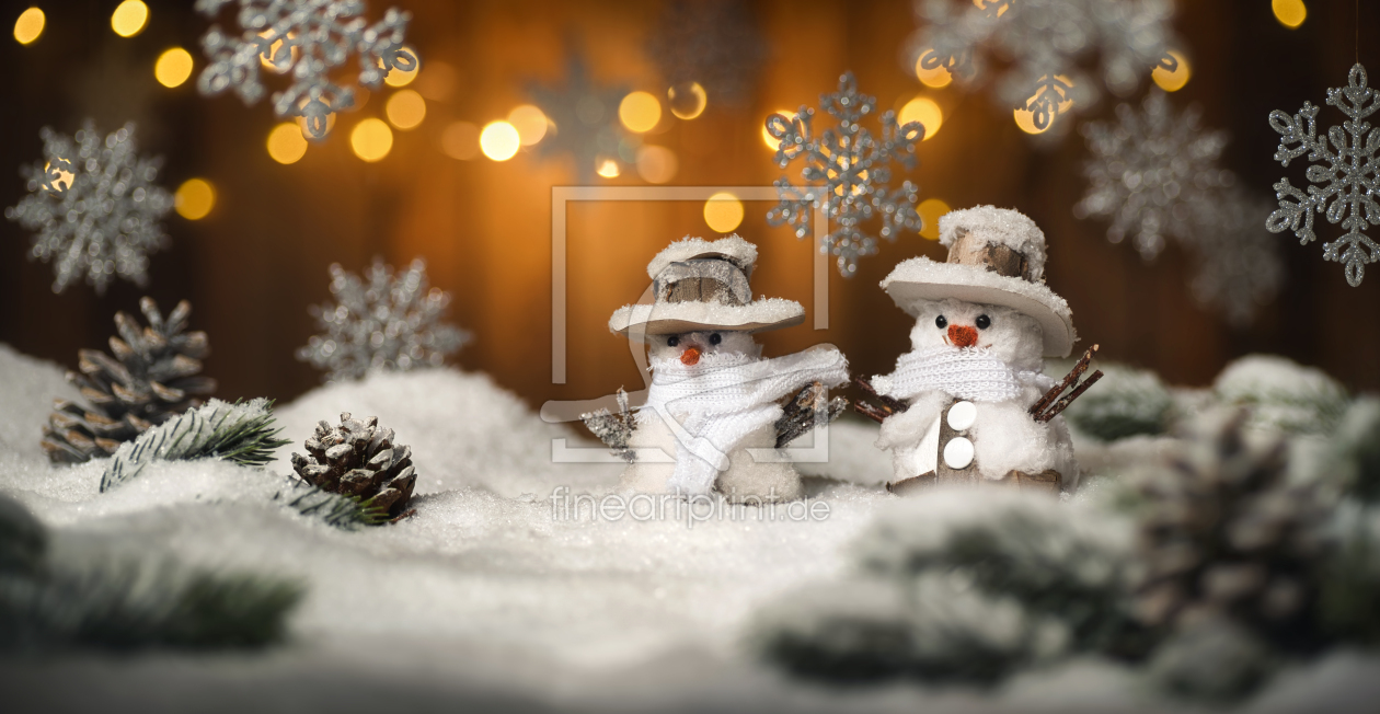Bild-Nr.: 12644614 Weihnachtsszene mit Schneemann und Verziehrungen erstellt von Smileus