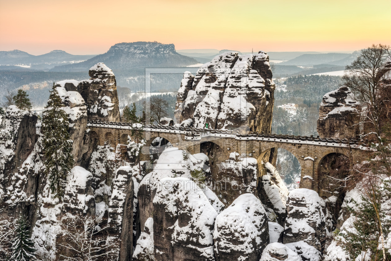 Bild-Nr.: 12706087 BasteibrÃ¼cke SÃ¤chsische Schweiz im Winter erstellt von Michael Valjak