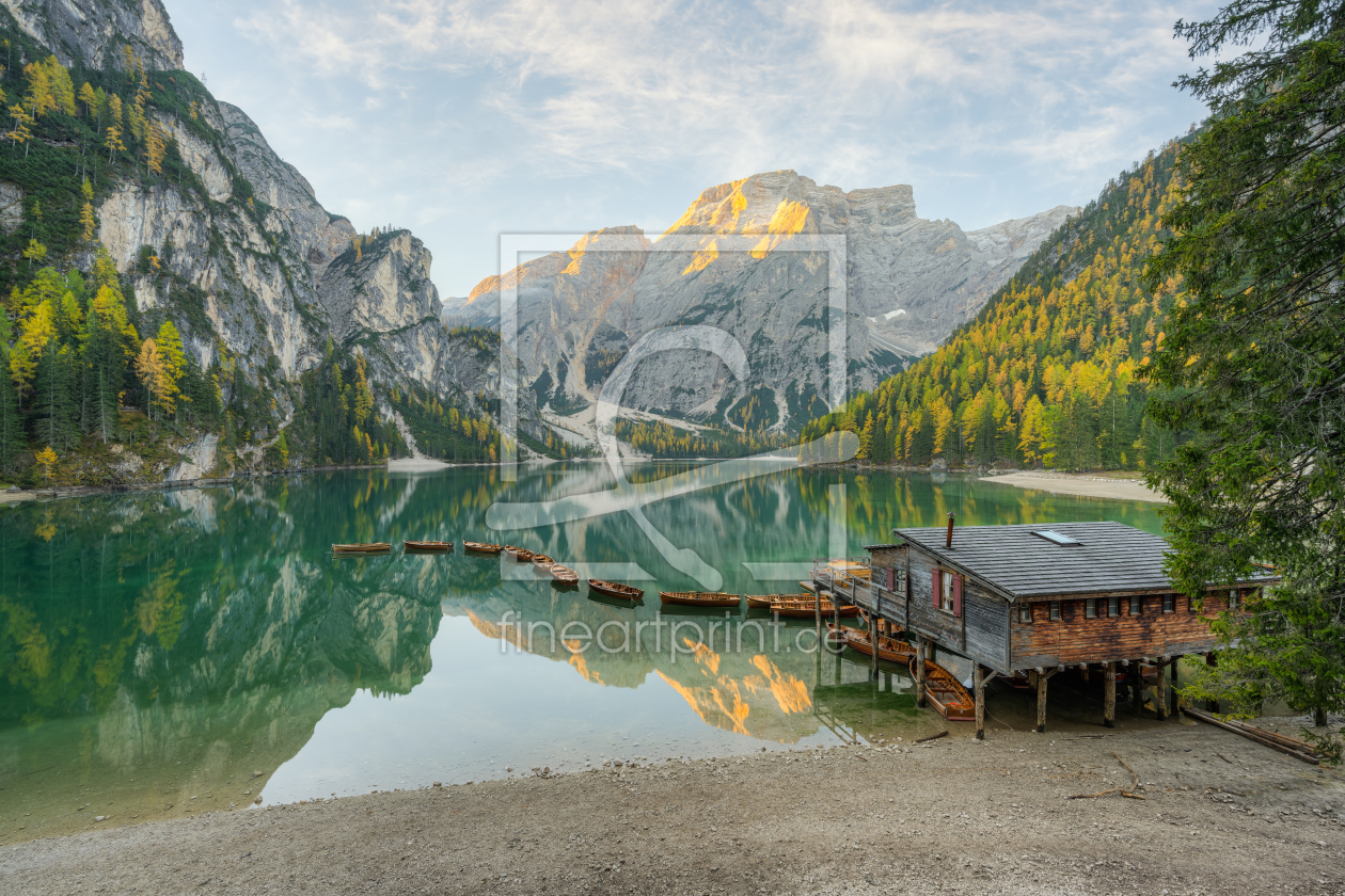 Bild-Nr.: 12710056 Pragser Wildsee in Südtirol an einem Herbstmorgen erstellt von Michael Valjak