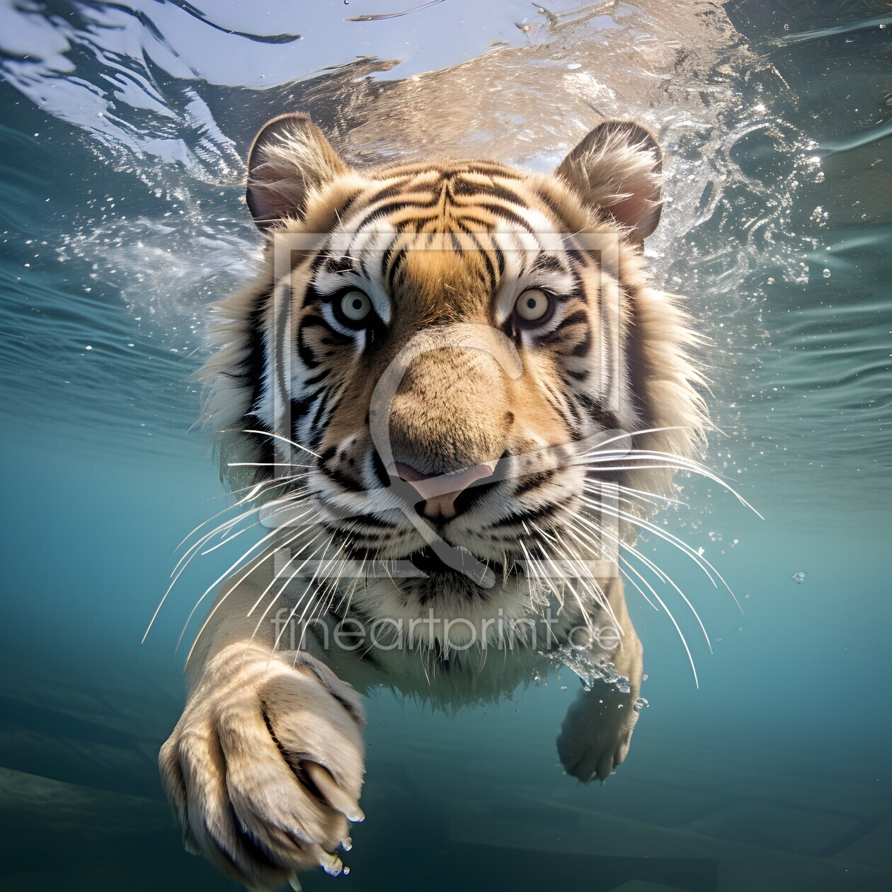 Bild-Nr.: 12737263 Tierische Wasserspiele Tiger KI-generiert erstellt von Heike  Hultsch