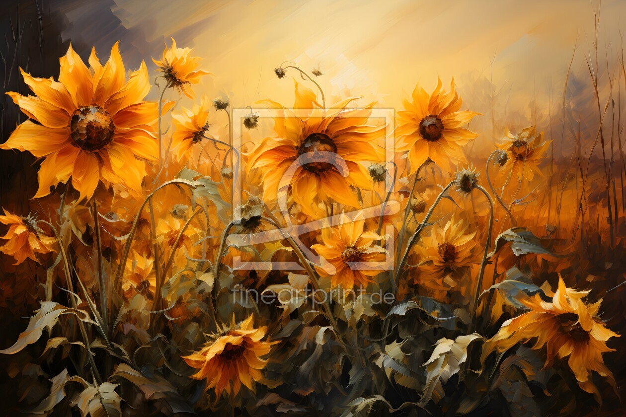 Bild-Nr.: 12745971 Sonnenblumen Malerei KI 2 erstellt von Heike  Hultsch