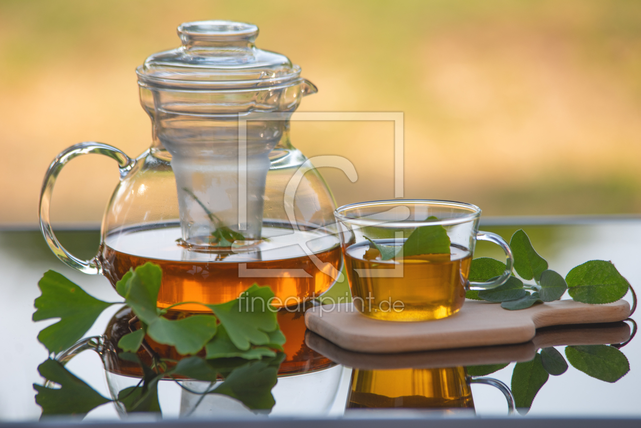 Bild-Nr.: 12829846 Frischer Kräutertee aus Salbei und Gingko erstellt von Tanja Riedel