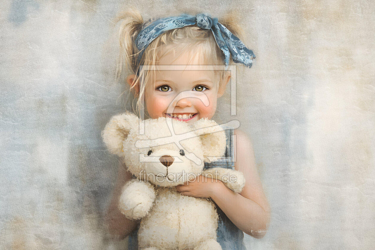 Bild-Nr.: 12843824 Mädchen mit Teddybär erstellt von Heike  Hultsch