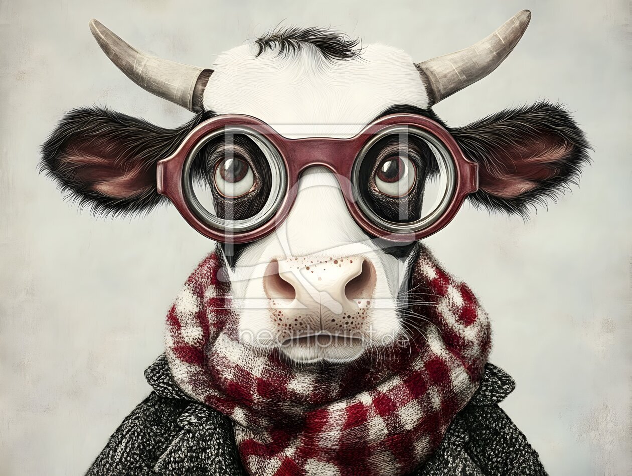 Bild-Nr.: 12875611 Coole Kuh KI erstellt von Heike  Hultsch