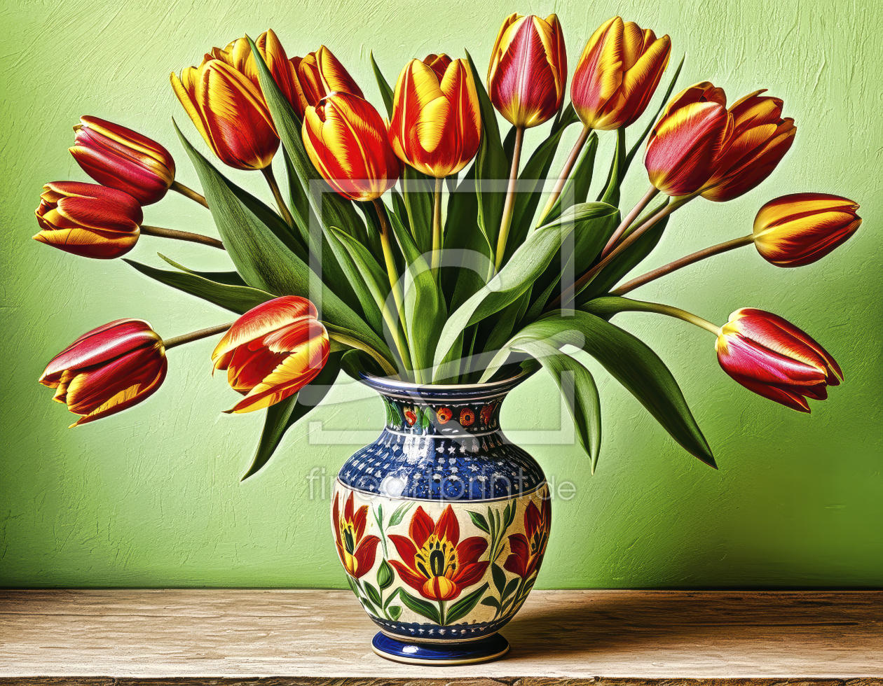 Bild-Nr.: 12894912 Tulpen in Vase KI erstellt von XYRIUS