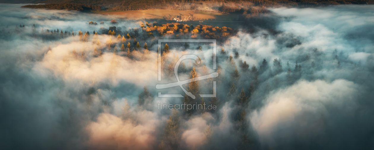 Bild-Nr.: 12895627 Luftpanorama von Waldlandschaft bei Sonnenaufgang erstellt von Smileus