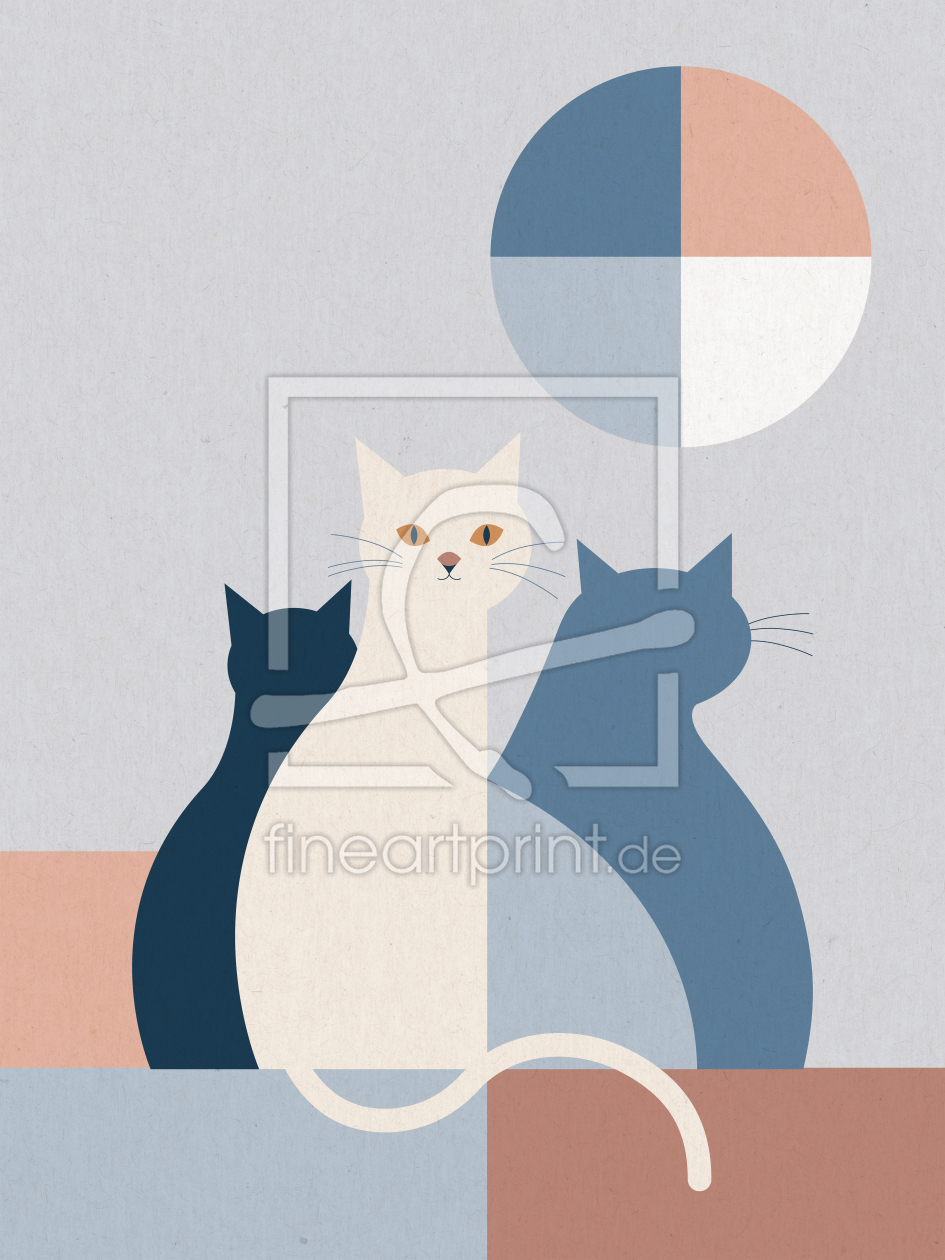 Bild-Nr.: 12903372 Drei Katzen in geometrischer Komposition erstellt von Sandra Höfer