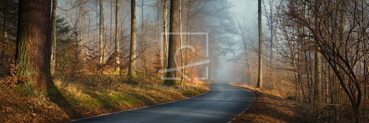 Bild-Nr.: 12915868 Neblige Panoramastraße im Herbst bei Sonnenschein erstellt von Smileus
