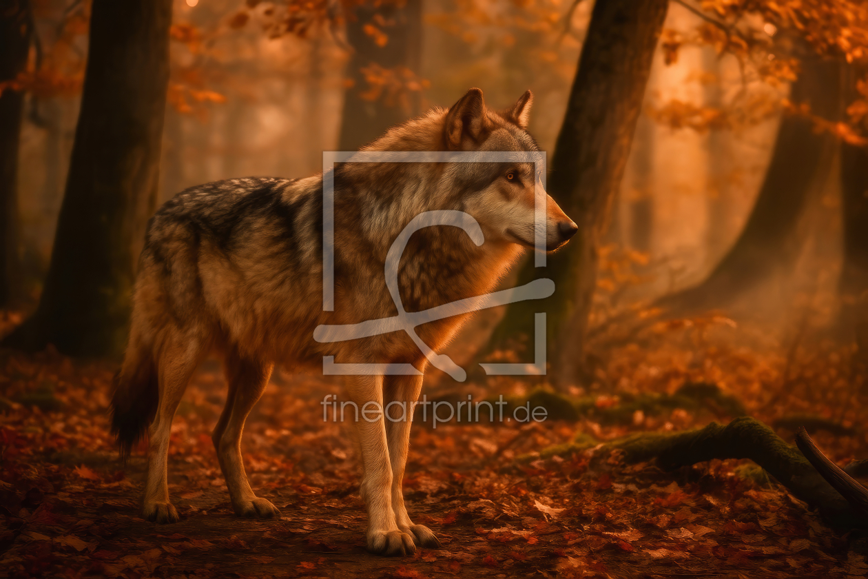 Bild-Nr.: 12922273 Wolf im Herbstwald KI erstellt von Martina Fornal