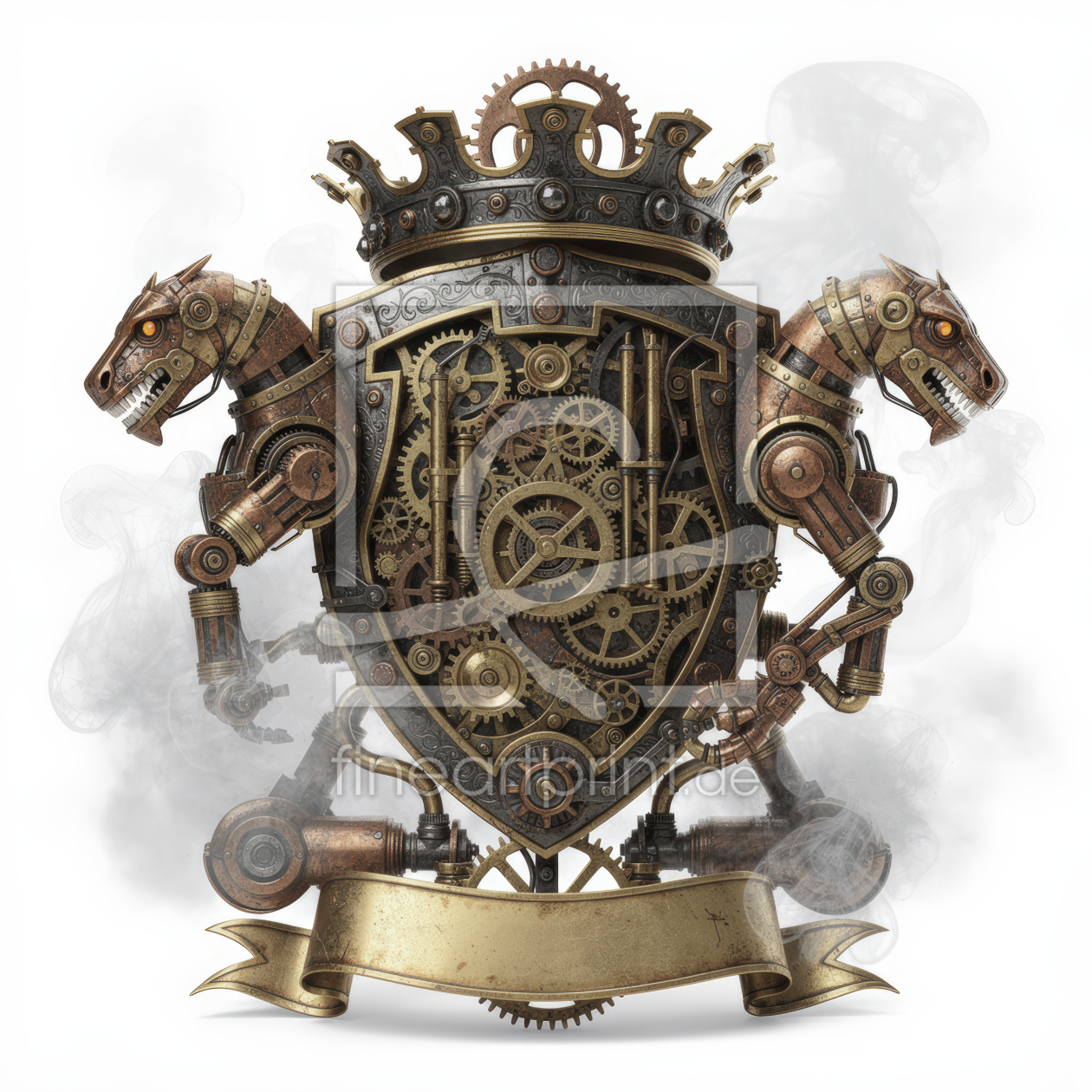 Bild-Nr.: 12940161 Steampunk Wappen KI erstellt von XYRIUS