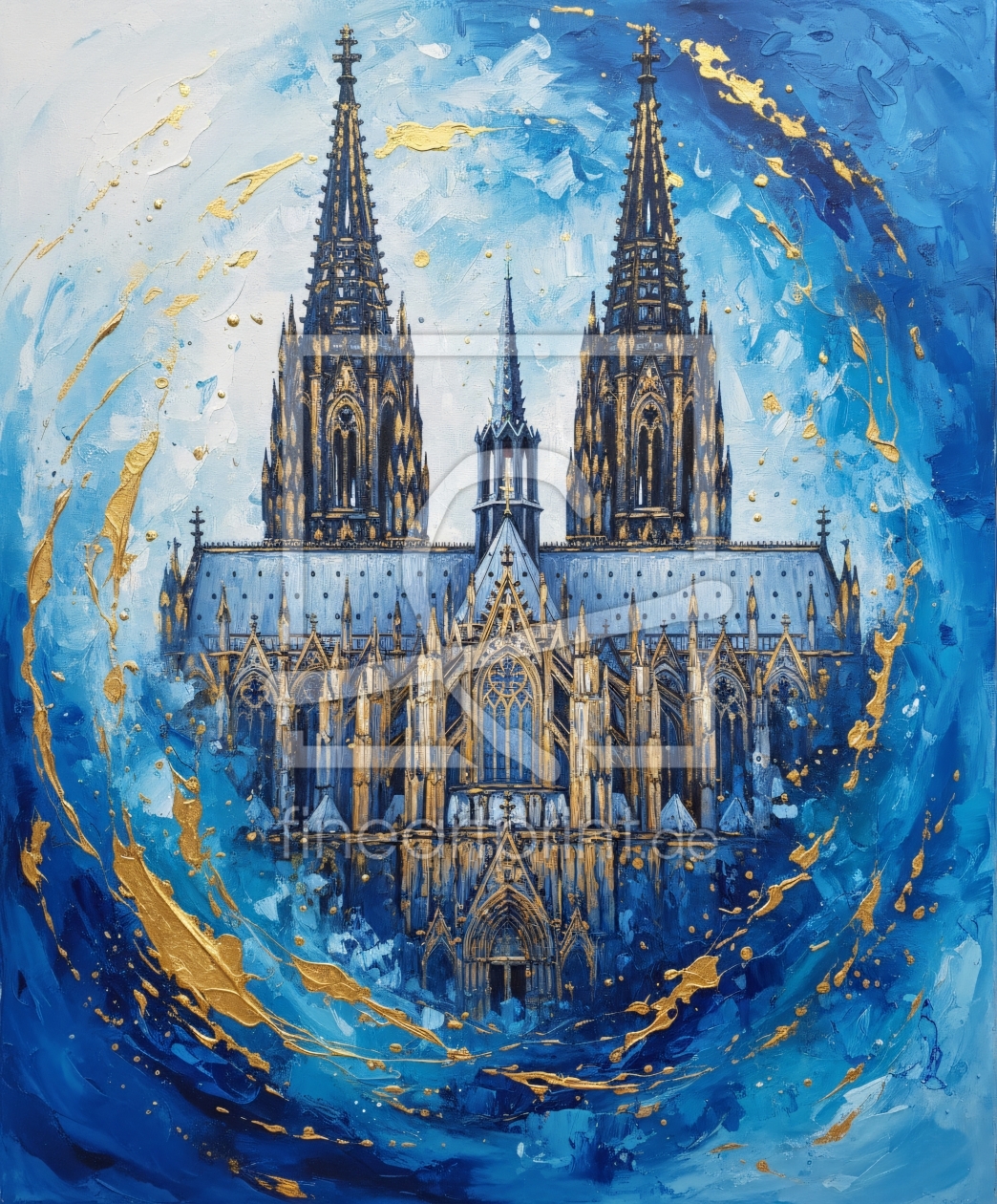 Bild-Nr.: 12940330 Gotik in Gold und Blau Kölner Dom KI erstellt von gabii40
