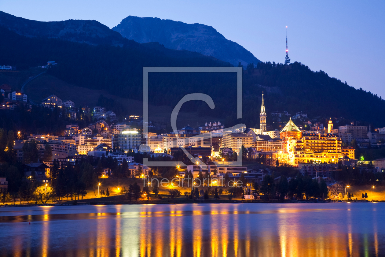 Bild-Nr.: 12949592 St  Moritz im Engadin in der Schweiz am Abend erstellt von dieterich