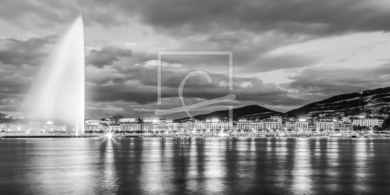 Bild-Nr.: 12949724 Genf am Genfersee in der Schweiz - monochrom erstellt von dieterich
