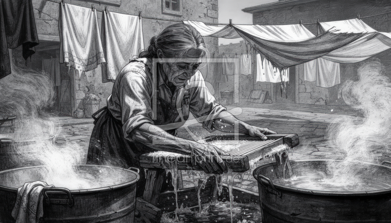 Bild-Nr.: 12949953 Waschfrau KI erstellt von XYRIUS