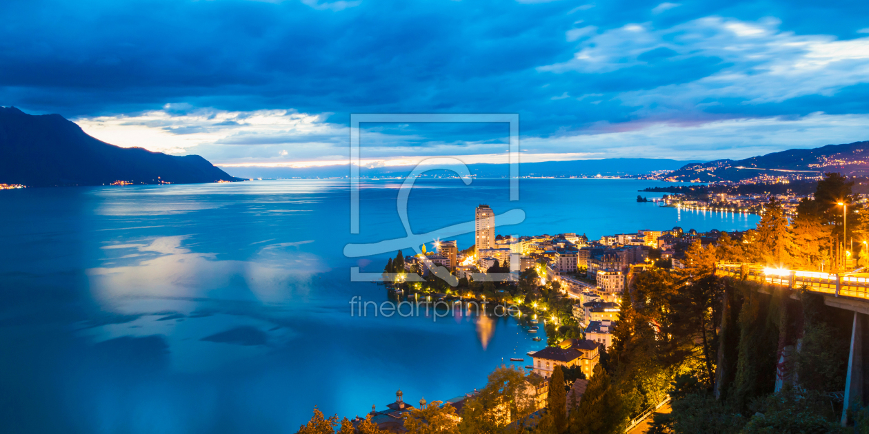 Bild-Nr.: 12950499 Montreux am Genfersee am Abend erstellt von dieterich