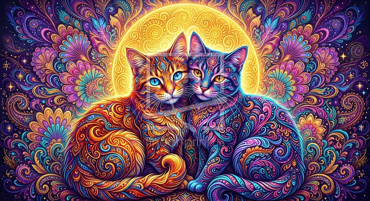 Bild-Nr.: 12956854 Psychedelische Katzen im kosmischen Leuchten erstellt von gabii40