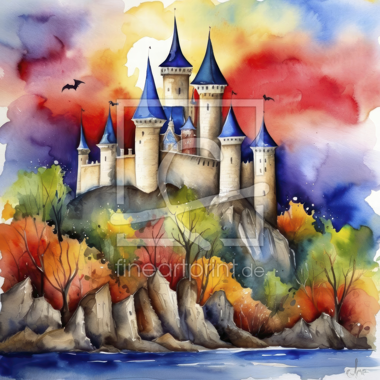 Bild-Nr.: 12961318 Burg im Herbst KI erstellt von XYRIUS
