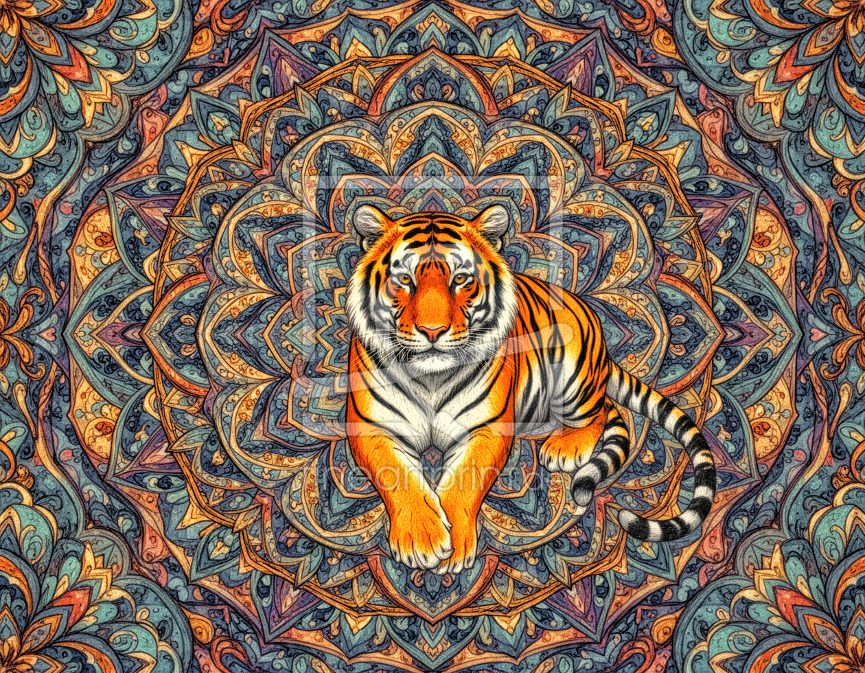 Bild-Nr.: 12964734 Mandala Tiger KI erstellt von XYRIUS