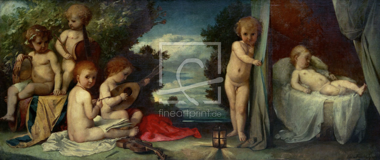 Bild-Nr.: 30000170 A.Feuerbach, KinderstÃ¤ndchen / Painting erstellt von Feuerbach, Anselm