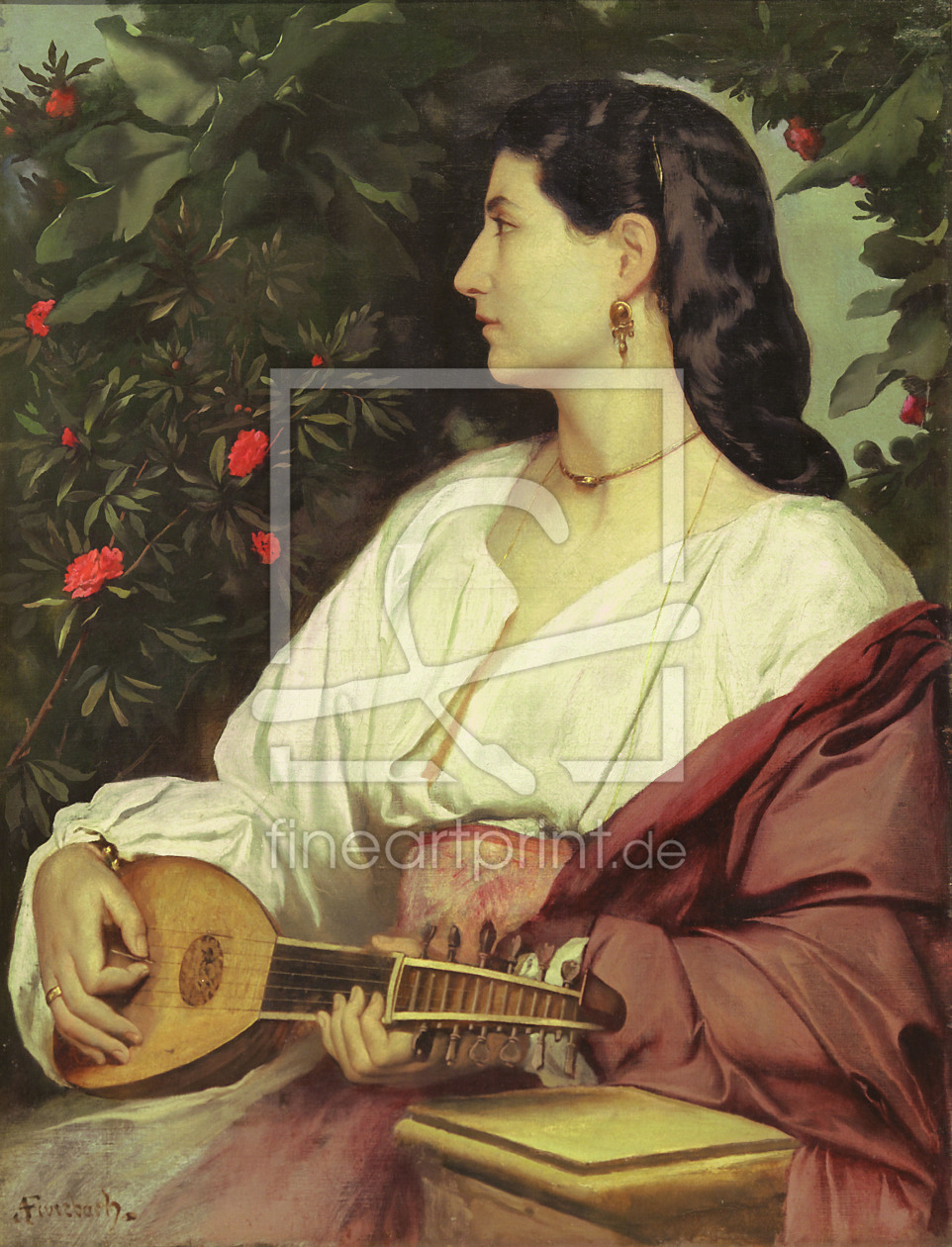 Bild-Nr.: 30000182 A.Feuerbach / Mandoline Player / c.1865 erstellt von Feuerbach, Anselm