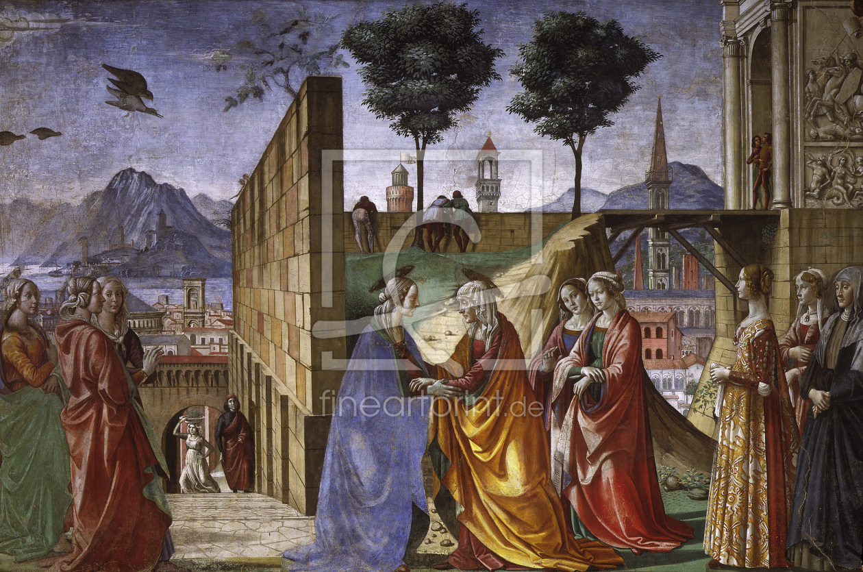Bild-Nr.: 30001486 Ghirlandaio / Visitation / Fresco erstellt von Ghirlandaio Domenico (Domenico Tommaso Bigordi)