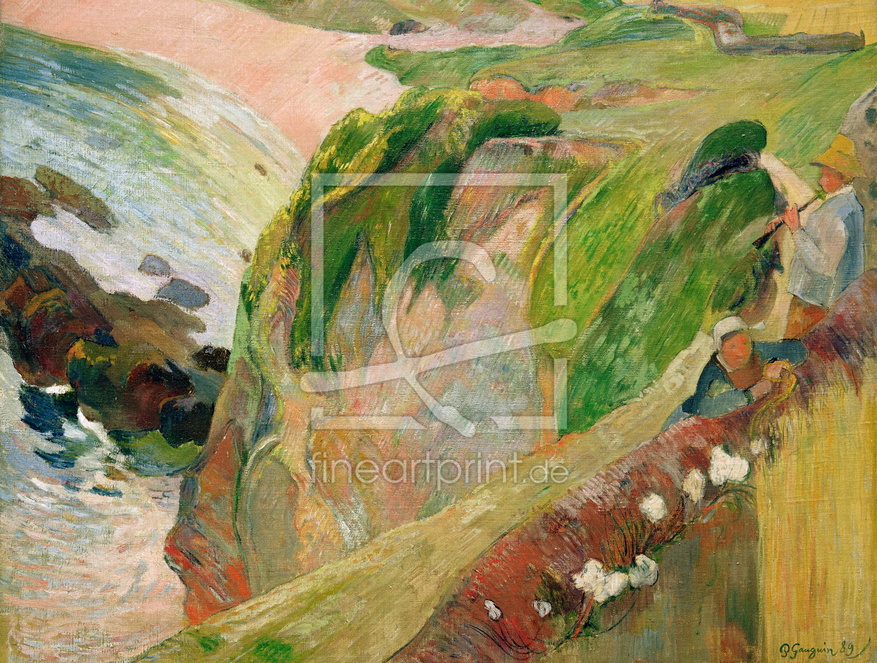 Bild-Nr.: 30001740 Gauguin /Flut Player on th.Cliffs/ 1889 erstellt von Gauguin, Paul