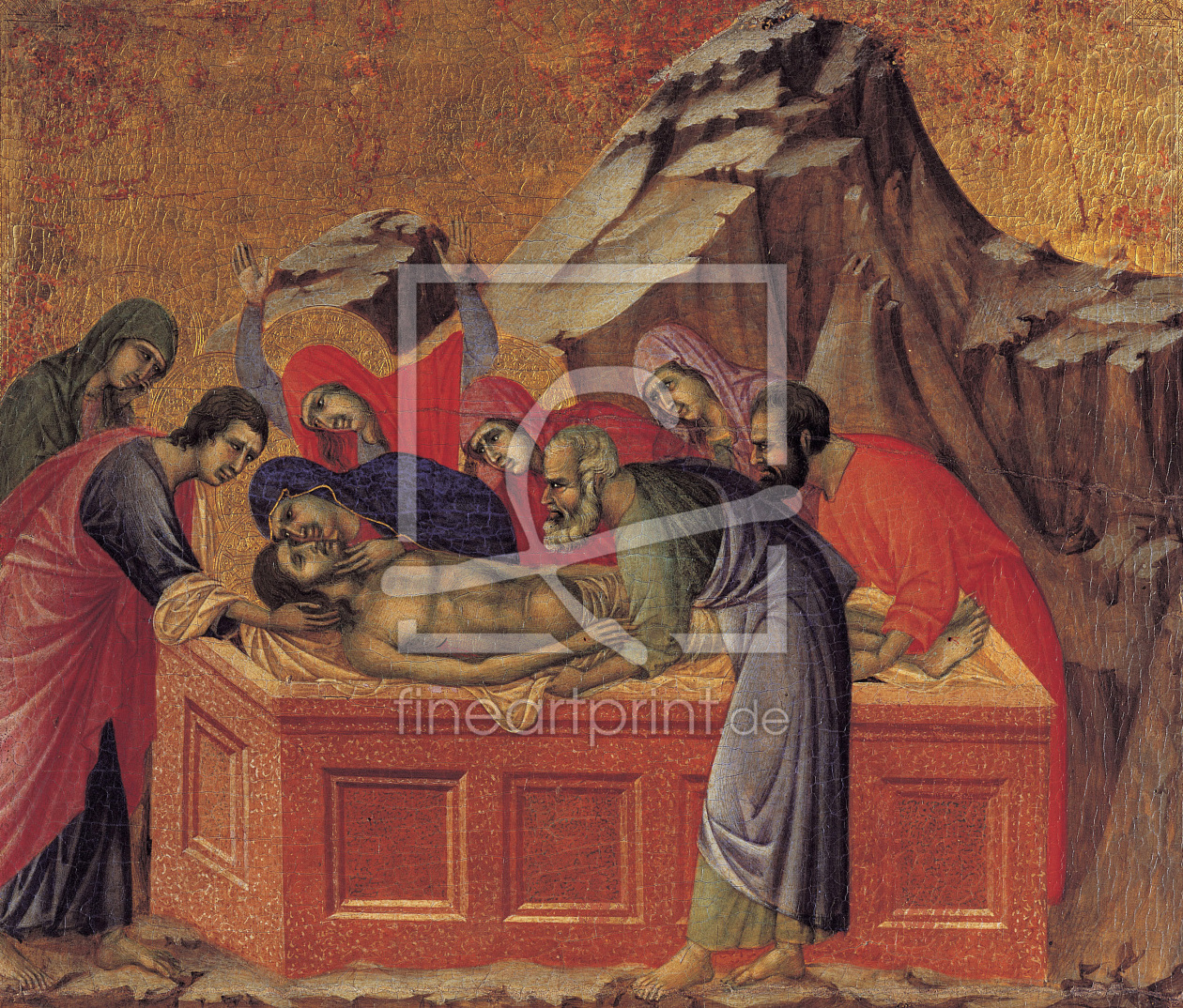 Bild-Nr.: 30002084 Duccio / Burial of Christ /Paint.,MaestÃ  erstellt von Duccio (di Buoninsegna)