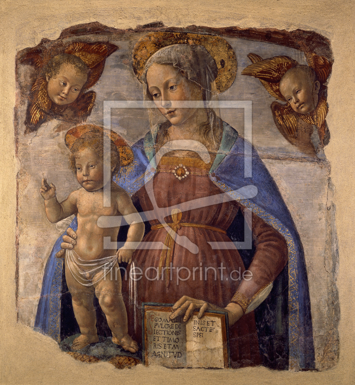 Bild-Nr.: 30002222 D.Ghirlandaio, Virgin and Child /Fresco erstellt von Ghirlandaio Domenico (Domenico Tommaso Bigordi)
