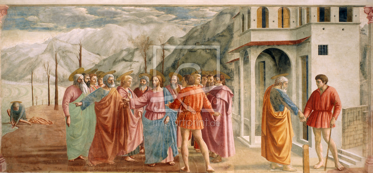 Bild-Nr.: 30002446 Masaccio / The Tribute Money / 1425 erstellt von Masaccio (Tommaso di Giovanni di Simone Guidi)